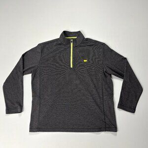 Masters Tech Mens Performance Sweater Gray Sz M Neon 1/4 Zip Pullover Golf